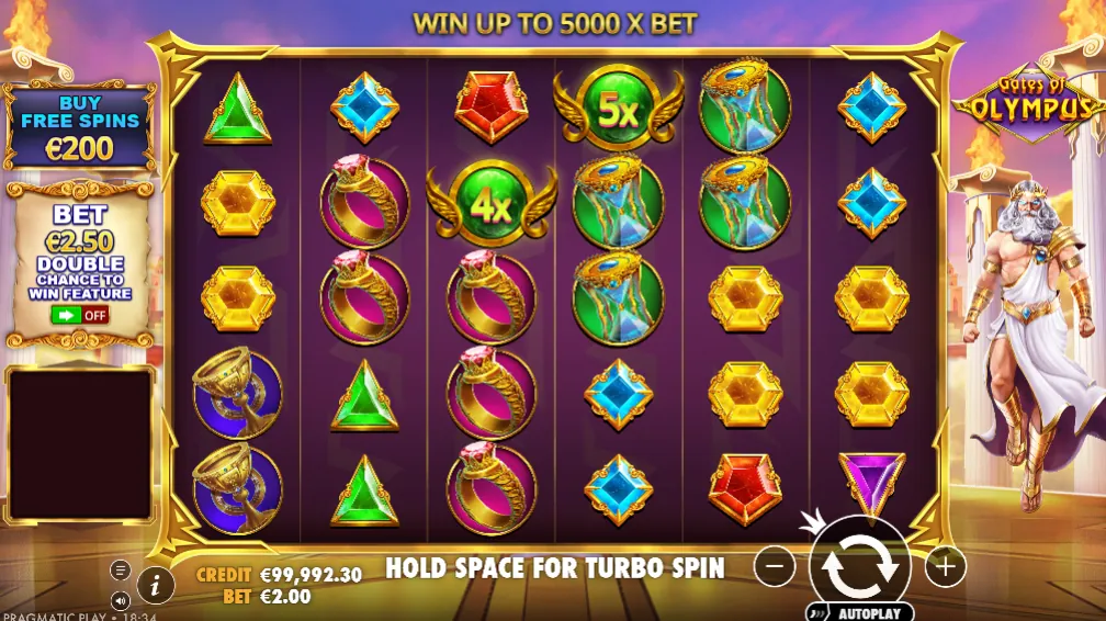 رمز زيوس scatter في Gates of Olympus